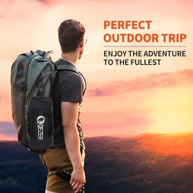 QEZER Ultralight Down Sleeping Bag - 8°C to -3°C for Camping, Hiking, and Trekking - 3 Season Outdoor Sleeping Bag