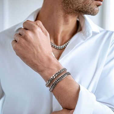 Браслет чоловічий Flintronic з нержавіючої сталі, панцерна ланцюг для чоловіків/хлопців, важкий браслет з ланцюгом, браслет у стилі хіп-хоп, мода, ювелірні вироби, 10 мм, 21 см