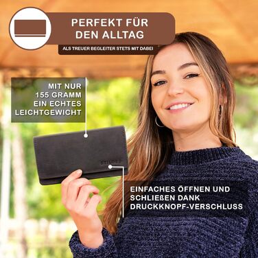 STILORD 'Lotta' Leather Wallet Women RFID and NFC Protection Vintage Women's Wallet Crossbody with RFID Blocking in Gift Box