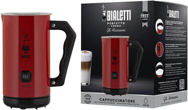 Електричний спінювач молока Bialetti Milch Frother, 150 мл для капучино, 300 мл гарячого молока, червоний