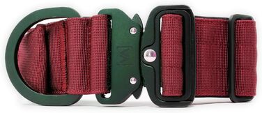 Тактичне нашийник для собак, 5 см: міцний нейлон, магнітна ручка, запобіжна застібка, для великих собак (5 см/L = 45-60 см, Бордовий)