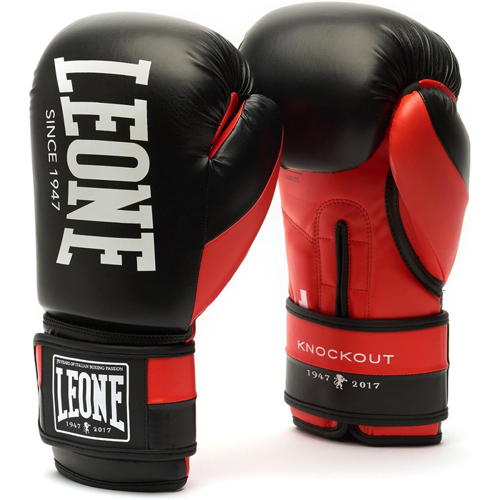 Боксерські рукавички Leone Knockout, червоні, розмір 10 (унісекс)