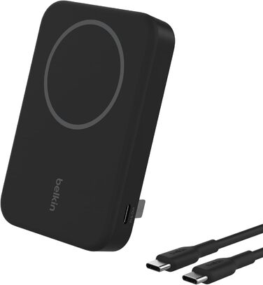 Power Bank Belkin BoostCharge Pro 10000mAh з Qi2, MagSafe, вбудований стійка, чорний, для iPhone 17, Air, 16, 15, 14, Pixel та інші