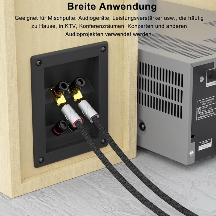 Набір позолочених роз’ємів-шпильок для акустичних кабелів Monosaudio SY1508G, чиста мідь, для кабелів 8-20AWG (до 4мм), 8 шт.