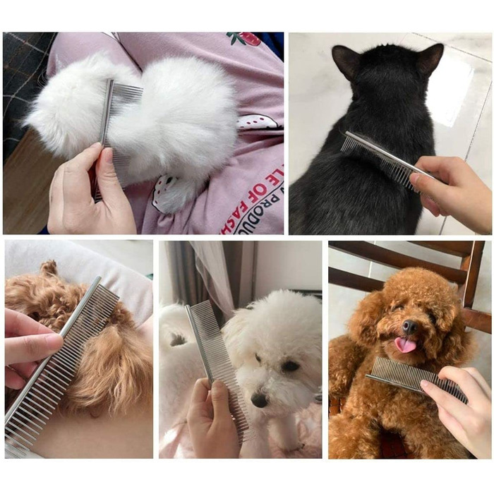 Професійна щітка Candure для собак та котів з довгим волоссям, гребінець для грумінгу, 17+9 зубців, видаляє ковтуни та шерсть (блакитний, зелений)