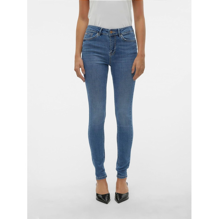 Джинси жіночі VERO MODA Skinny Fit Vmflash Mid Rise, середній блакитний денім, розмір 34L