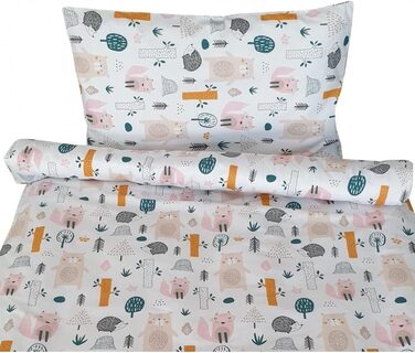 Набір постільної білизни Balbina для малюків Boho з принтом тварин (ліс) 100 x 135 см, 2 шт. (100% бавовна, застібка-блискавка)
