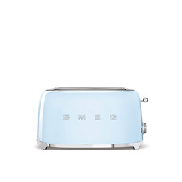 Тостер Smeg TSF02PBEU - 2 слоти для 4 тости, 6 рівнів підсмажування, функція підігріву, розморожування та приготування багелів, знімний піддон, 1500W, пастельно-блакитний