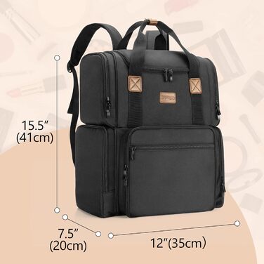 Косметичка-рюкзак BAFASO для жінок та дівчат, органайзер для макіяжу, чорна косметичка для подорожей