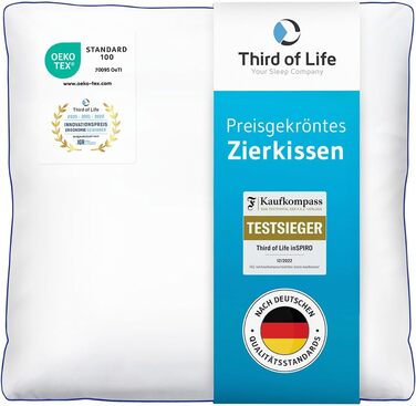 40x40 inch inSPIRO Pillow, Small decorative pillow from the winner of the Ergonomics Innovation Award, Soft pillow filling, Sofa pillow for allergy sufferers, Snuggle pillow, Decorative pillow for couch, bed, 95° washable