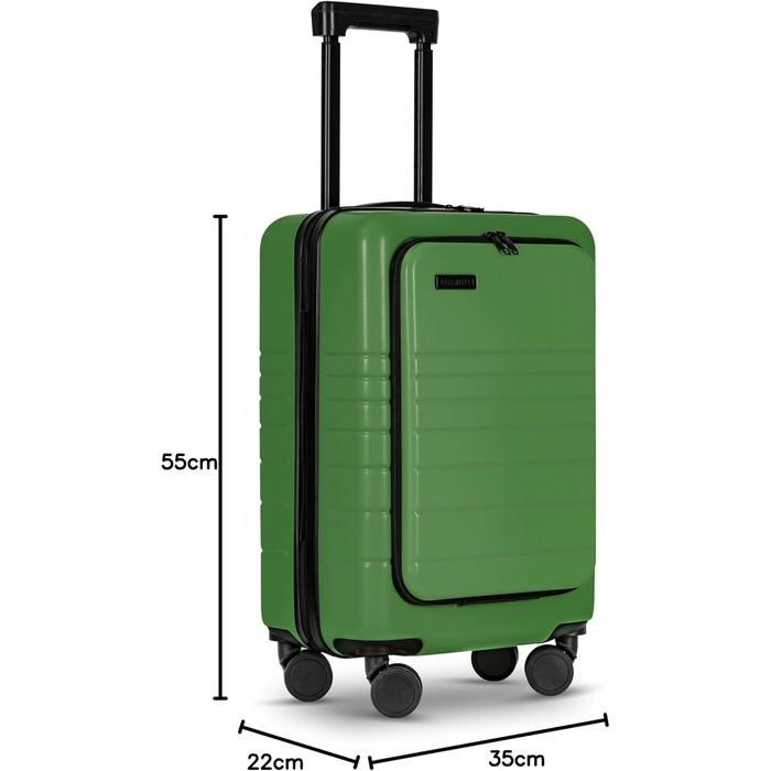 Валіза ETERNITIVE з ABS пластику: Rollkoffer, Reisetrolley з подвійними колесами 360°, TSA-замок, ручна поклажа, зелений колір