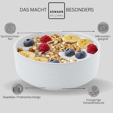 Набір посуду SÄNGER Steingut 12 предметів: тарілки для 4 осіб (4 великі, 4 десертні, 4 глибокі), кольоровий, стійкий до подряпин, VALUE COLLECTION (Leeds Frost)