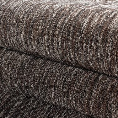 Килим для вітальні HomebyHome 120x170 см, однотонний, меланжевий, короткий ворс, м'який, легко миється, для кухні, їдальні, спальні, коричневий