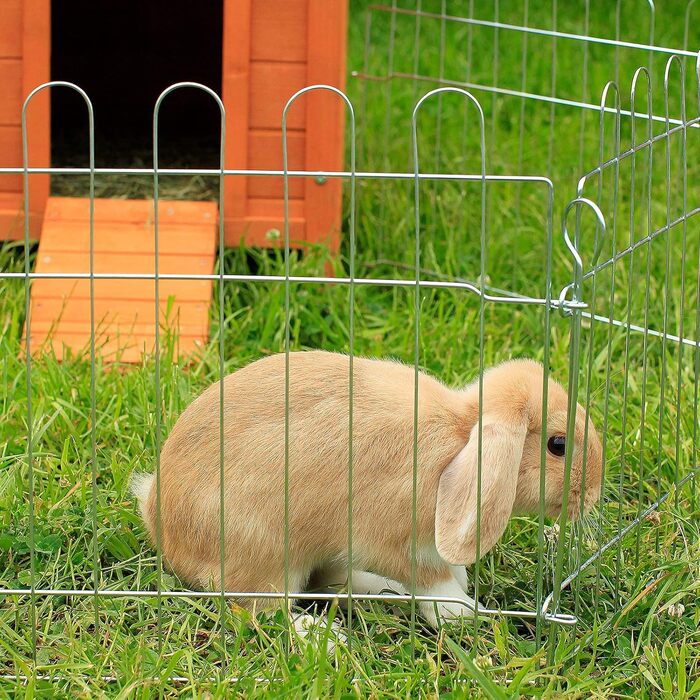 Клітка для кроликів Lionto, 59x58 см, розширювана, з металу, для вуличного використання, з підставками, дверцятами та сіткою, стійка до погодних умов, 8 елементів