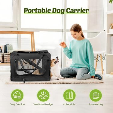 Складана переноска для собак та котів з подушкою, 60x42x42 см