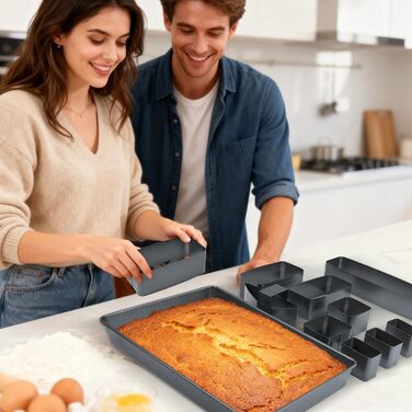 Набір форм для випічки з антипригарним покриттям, форми для випічки у вигляді літер та цифр, великі регульовані форми для кексів з алюмінію, набір для випічки DIY для вирізання печива на весілля, день народження, хрещення