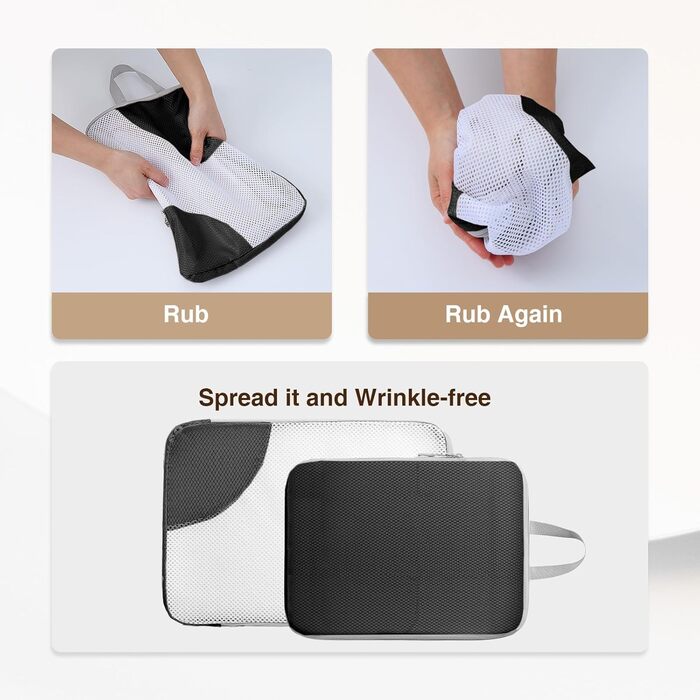 Органайзери для валізи DIMJ - Набір 8 шт. для подорожей, чорного кольору