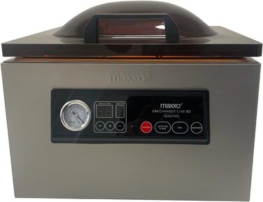 Професійний вакуумний пакувальник Maxxo VM Profi з подвійною зварювальною лінією, 20 л/хв, вакуумний насос 900 мбар, для харчових продуктів, з нержавіючої сталі (Kammervakuumіer VM ChamberLine 90 Gastro)