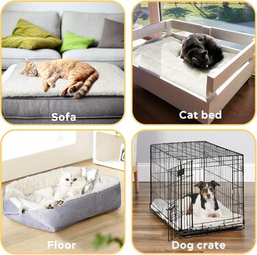 Самогріючі котячі ліжка для дому, 2-в-1, трансформовані ліжка для котів та маленьких собак, миються, складаються, килимок для собак/котів Pubby