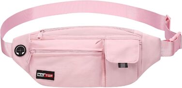 MAXTOP Поясна сумка на пояс для чоловіків та жінок, спортивна, водонепроникна, для подорожей, фітнесу, йоги, рожева (нейлон)