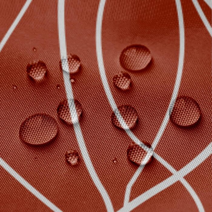 Шторка для душу M&W Design з поліестеру, з лініями, антигрибкова, водовідштовхувальна, з 12 гачками, обтяжена нижня частина, мінімалістичний дизайн, стійка до вицвітання, 180x200 см, білий (H200 x B180 см, упаковка 1 шт.), червоний