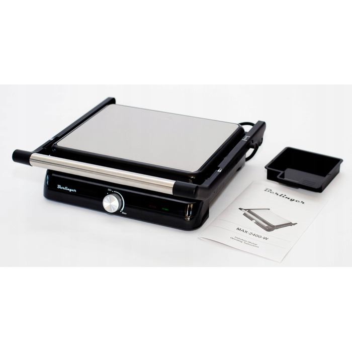 Електричний гриль Berlinger MAX-2400-W 2400 Вт, розкладний на 180°