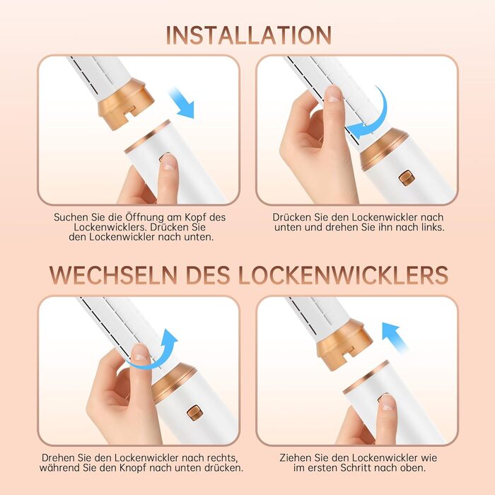 Набір для укладки волосся 6 в 1: мультистайлер, авто-локони, фен-щітка, об'єм, випрямлення, сушка (білий)