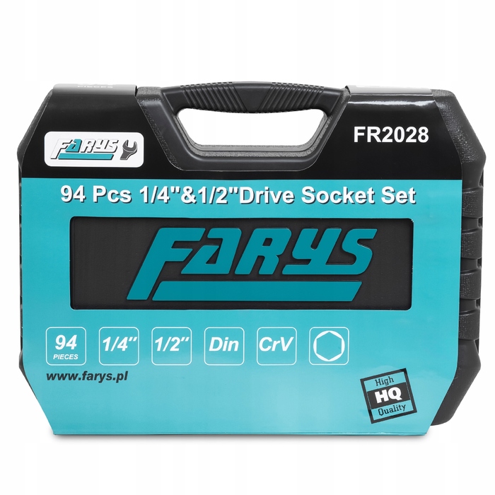 Набір інструментів Farys, 94 предмети, торцеві головки 1/2