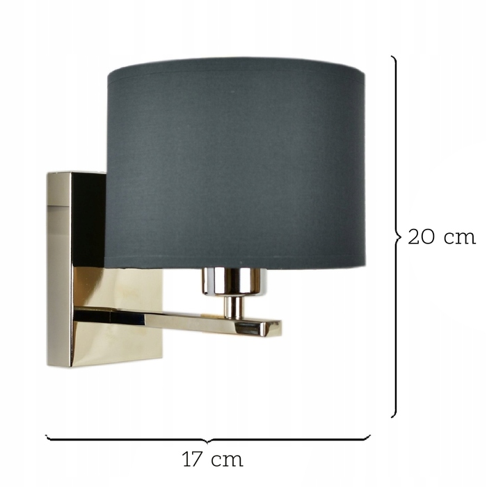 Настінний світильник-бра з абажуром, LED E27, сірий