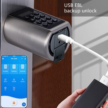 Електронний дверний циліндровий замок WELOCK PCB01 з паролем, RFID-карткою, Bluetooth та опціональним Wi-Fi, водонепроникний, для дверей 50-100 мм