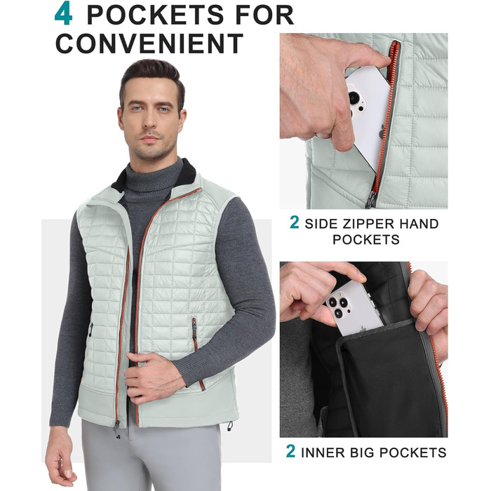 Little Donkey Andy Легка пухова жилетка для чоловіків, тепла безрукавка, Outdoor-куртка для походів, подорожей та бігу (XL, світло-сірий)