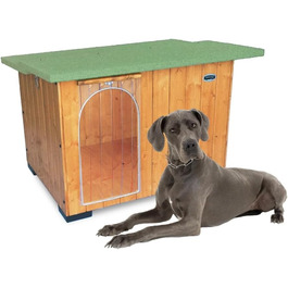Будка для собак з масивного дерева, термозавіса, Italy, для Німецької дога (122x98xH86)