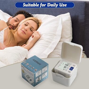 Автоматичний тонометр на зап'ястя: регульована манжета, 2 AAA батарейки, чохол. Виявлення нерегулярного серцебиття, пам'ять на 99 вимірювань, великий LCD-дисплей, білий/блакитний