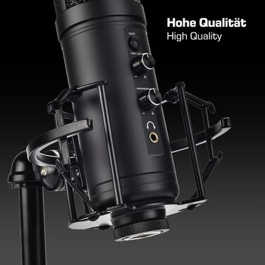 USB мікрофон DOCKIN® MP2000 для ПК, геймінгу, подкастів та стрімінгу - мікрофон з USB для запису звуку з важким штативом. Якість звуку 130dB.