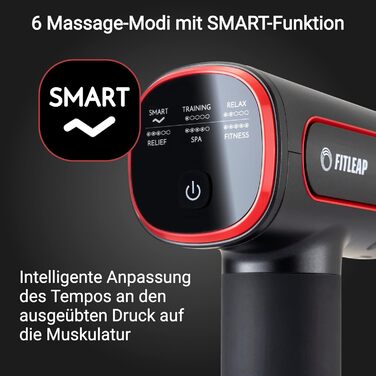 Масажний пістолет Fitleap Pro: 6 насадок, 6 режимів, 3200 об/хв, USB-C, для шиї, спини, плечей та ніг