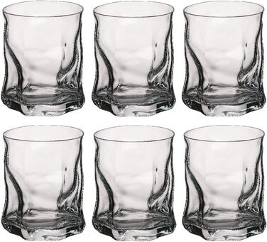 Bormioli Rocco 340350 Sorgente Whisky Glasses, 420ml, Glass, transparent, set of 6