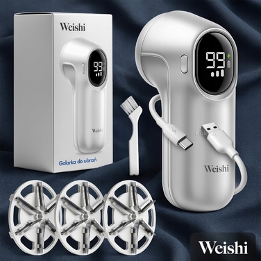 Електрична акумуляторна машинка для видалення ковтунців Weishi з USB-C та LCD-дисплеєм