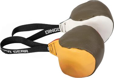 М'яч для собак Dingo Gear з ручкою зі справжньої шкіри для тренування укусу, 8 см, набір 2 шт, багато кольорів