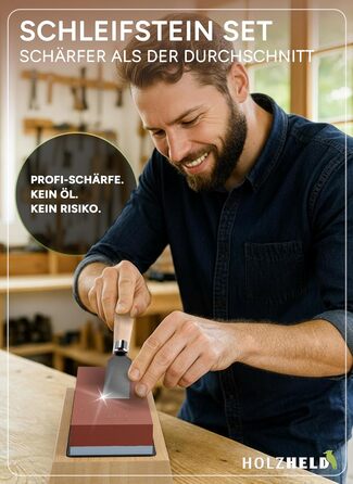 Набір для заточування ножів та інструментів Schleifstein: 400/1000/3000/8000 гріт, шкіра, кутник для заточування