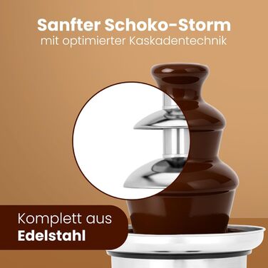 Шоколадний фонтан Clatronic SKB 3248 з функцією плавлення | для фруктів та випічки | легко чистити