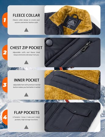 Чоловіча жилетка MAGCOMSEN з підкладкою, зимова, без рукавів, тепла флісова жилетка, для відпочинку, термо, перехідна жилетка з багатою кишенями, 3XL, темно-сіра