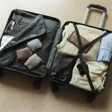 Набір валіз NUMADA Upfly T10 ABS (4 шт.): ручна валіза 55x40x20 см, середня 60 л, велика 78 л + косметичка. Міцний та надійний багаж.