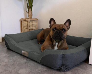 Крісло-ліжко для собак: м'яке, зручне, з високим бортиком. Розміри: 40x50, 60x80, 70x100, 80x120 см. Колір: антрацит