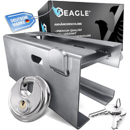 Замок для причепа Deagle® з круглим замком, оцинкований, високоякісний захист у від'єднаному стані, стійкий до будь-якої погоди