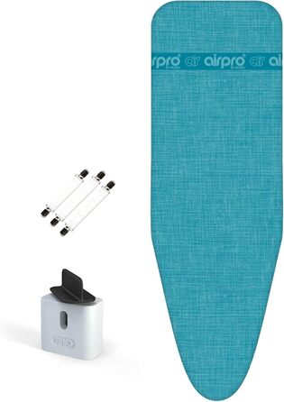 Airpro by Widex 6-layer ironing board cover for steam irons - Size L universal max 120x42 cm - no more water under the ironing board - irons up to 50% faster - Made in Europe Linen L