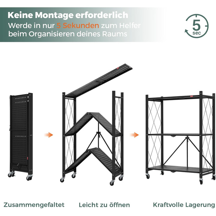 Deanic 5-Tier Folding Heavy-Duty Shelf