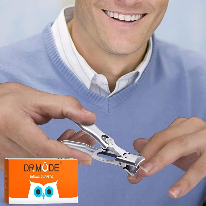 Професійний нігтеріз з контейнером для сміття, DRMODE широким ротом для товстих нігтів, з нержавіючої сталі, для чоловіків