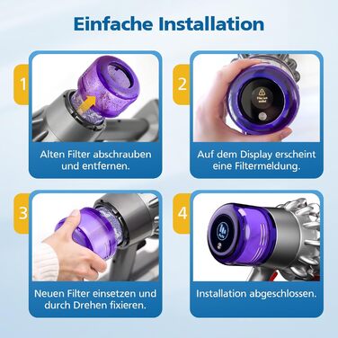 Фільтр для пилососа Dyson V11/V15 (3 шт.) - Оригінал, HEPA, для Dyson Animal/Absolute/Torque Drive/Fluffy/Extra/Complete Pro/SV14/SV17/SV22