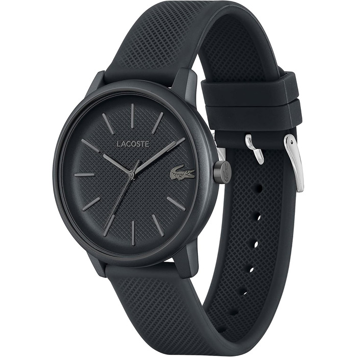 Годинник чоловічий Lacoste 12.12 Move Analog Quartz з силіконовим браслетом сірий