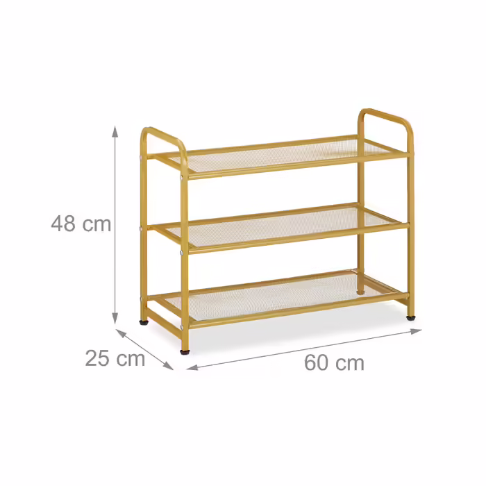 Relaxdays Gold Metal Shoe Rack